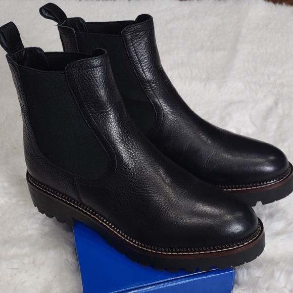 CASLON Water Resistant Black Leather Boots, Size 9M - Picture 11 of 17